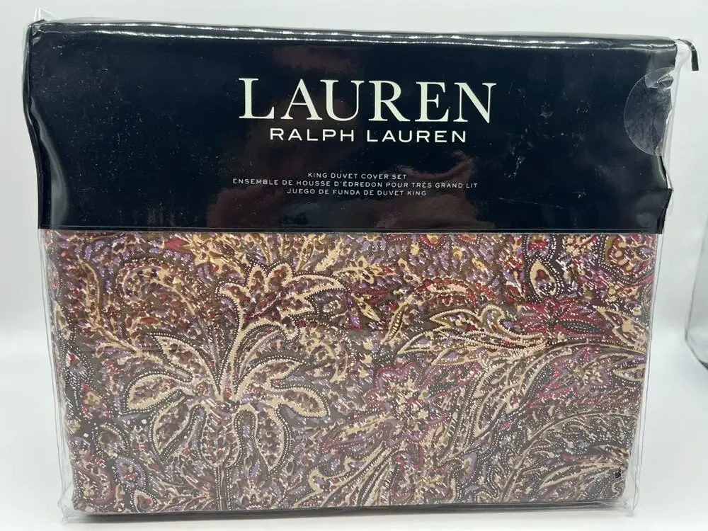 Ralph Lauren Hallie Refined Paisley King Duvet and 2 King Shams New,